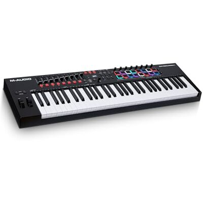 M-Audio Oxygen Pro 61 Clavier maître 61 touches MIDI USB avec pads de rythme, molettes, boutons et faders assignables en MIDI et pack de sons Native Instruments (intégration NKS) M-Audio Oxygen Pro 61 Clavier maître 61 touches MIDI USB avec pads de rythme, molettes, boutons et faders assignables en MIDI et pack de sons Native Instruments (intégration NKS)