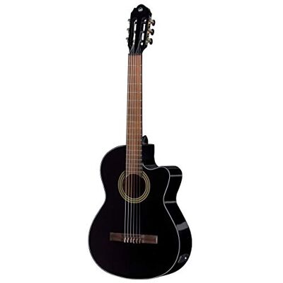 GEWA guitare classique électro-acoustique Basic Plus, table en épicéa, corps en tilleul, 4/4, corps mince, noir GEWA guitare classique électro-acoustique Basic Plus, table en épicéa, corps en tilleul, 4/4, corps mince, noir