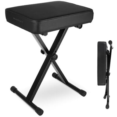BUDDLEY Tabouret de piano réglable Design ergonomique et pliable Portabilité facile Banc de piano idéal pour les musiciens de tous âges et tailles BUDDLEY Tabouret de piano réglable Design ergonomique et pliable Portabilité facile Banc de piano idéal pour les musiciens de tous âges et tailles