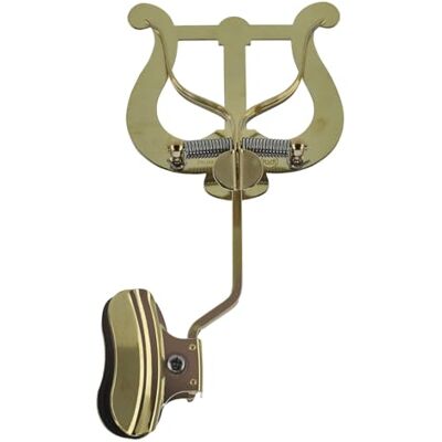 GEWA Porte-partitions de marche Trombone Laiton Grande Lyra 2 poussoirs Avec pince pour fixation à la coupelle GEWA Porte-partitions de marche Trombone Laiton Grande Lyra 2 poussoirs Avec pince pour fixation à la coupelle