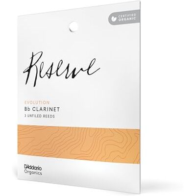 D'Addario Woodwinds Organic Reserve Evolution Lot de 3 anches pour clarinette en si bémol – Scellées individuellement – Force 3,5+ D'Addario Woodwinds Organic Reserve Evolution Lot de 3 anches pour clarinette en si bémol – Scellées individuellement – Force 3,5+