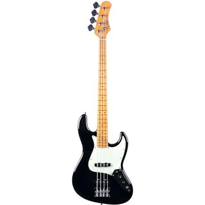 EKO GUITARS Basse Électrique JB‑401, Corps Pawlonia, Poignée Érable Américain, Clavier Érable 21 Touches, 2 Pickup JB Single-Coil, Pont Vintage, Échelle 868 mm, Couleur Noir EKO GUITARS Basse Électrique JB‑401, Corps Pawlonia, Poignée Érable Américain, Clavier Érable 21 Touches, 2 Pickup JB Single-Coil, Pont Vintage, Échelle 868 mm, Couleur Noir