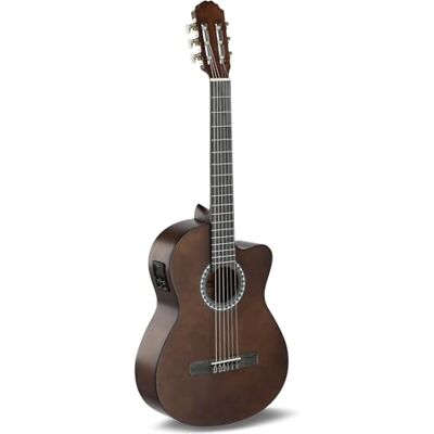 GEWA E-Acoustique Guitare Classique Basic Classic Electro 4/4 Corps Tilleul Micro 4-Band EQ avec accordeur Cutaway Couleur noyer GEWA E-Acoustique Guitare Classique Basic Classic Electro 4/4 Corps Tilleul Micro 4-Band EQ avec accordeur Cutaway Couleur noyer