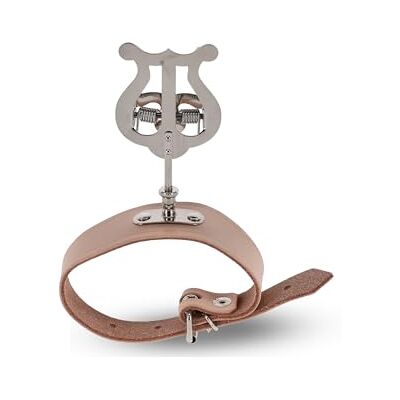 GEWA Porte-partitions de marche Flûte Nickelé Petite Lyra 1 poussoir Large bracelet en cuir GEWA Porte-partitions de marche Flûte Nickelé Petite Lyra 1 poussoir Large bracelet en cuir