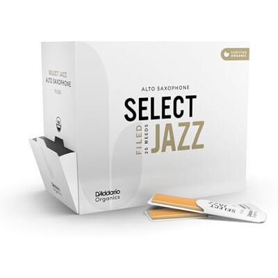 D'Addario Organic Select Jazz Lot de 25 anches pour saxophone alto Force 2 D'Addario Organic Select Jazz Lot de 25 anches pour saxophone alto Force 2