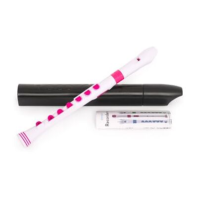 Nuvo N320RDWPK Flûte à bec avec bordure rose Blanc Nuvo N320RDWPK Flûte à bec avec bordure rose Blanc