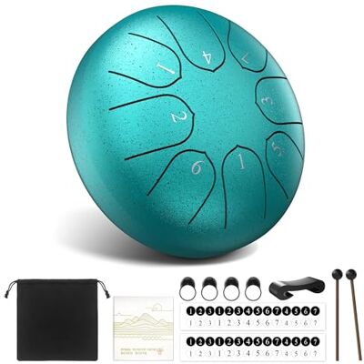 Tikmase Tambour à main en acier 8 notes de 15,2 cm Pour méditation et yoga Acier allemand de qualité supérieure avec sac de voyage, baguettes et livre de partitions Cadeau musical zen pour adultes Tikmase Tambour à main en acier 8 notes de 15,2 cm Pour méditation et yoga Acier allemand de qualité supérieure avec sac de voyage, baguettes et livre de partitions Cadeau musical zen pour adultes