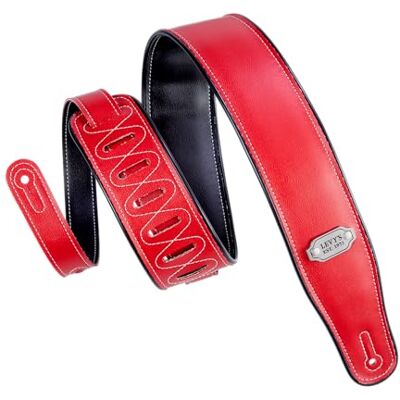 Levy's Leathers M26VP Sangle de guitare réversible en vinyle Rouge/noir 7 cm Levy's Leathers M26VP Sangle de guitare réversible en vinyle Rouge/noir 7 cm