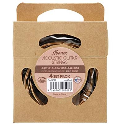 Ibanez PIACSP6C Jeu de 4 cordes pour guitare acoustique Ibanez PIACSP6C Jeu de 4 cordes pour guitare acoustique