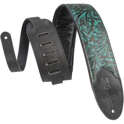 Levy's Leathers Sundance M4WP-001 Sangle en cuir gaufré pour guitare Vert jade 7,6 cm Levy's Leathers Sundance M4WP-001 Sangle en cuir gaufré pour guitare Vert jade 7,6 cm