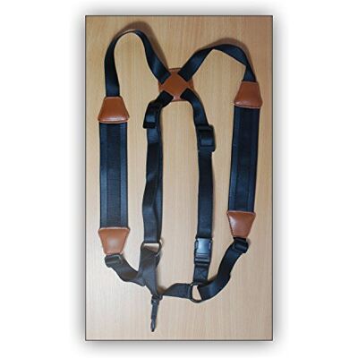 soundman ® Sangle de Saxophone, Bandoulière Rembourrée en Cuir, Ajustable, Ceinture Harness Universelle pour Saxo (Taille L: 175-190 cm) soundman ® Sangle de Saxophone, Bandoulière Rembourrée en Cuir, Ajustable, Ceinture Harness Universelle pour Saxo (Taille L: 175-190 cm)