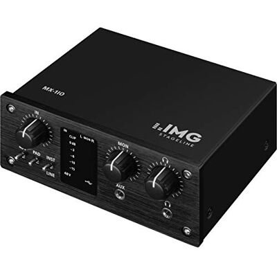 IMG STAGELINE MX-1IO Interface d'enregistrement USB 1 canal pour enregistrement audio sur un ordinateur, appareil audio Auna avec port USB Full duplex pour enregistrer, reproduire et mixer simultanément, noir IMG STAGELINE MX-1IO Interface d'enregistrement USB 1 canal pour enregistrement audio sur un ordinateur, appareil audio Auna avec port USB Full duplex pour enregistrer, reproduire et mixer simultanément, noir