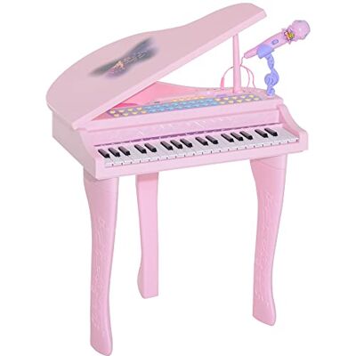 HOMCOM Piano à Queue électronique 37 Touches Multifonctions avec Micro Haut Parleur, lumière LED, Fonction d'enregistrement et de relecture, Instrument de Musique Enfant 3 à 6 Ans Rose HOMCOM Piano à Queue électronique 37 Touches Multifonctions avec Micro Haut Parleur, lumière LED, Fonction d'enregistrement et de relecture, Instrument de Musique Enfant 3 à 6 Ans Rose