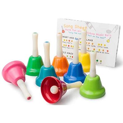 Tobar Set de Cloches à Main pour Enfant 8 cm Arc-en-Ciel Tobar Set de Cloches à Main pour Enfant 8 cm Arc-en-Ciel