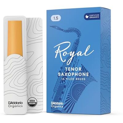 D'Addario Rico Anches Rico Royal pour saxophone ténor, force 1.5, pack de 10 D'Addario Rico Anches Rico Royal pour saxophone ténor, force 1.5, pack de 10