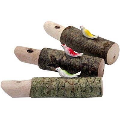 GICO 7937 Lot de 3 sifflets à coucou en bois pour anniversaire d'enfant GICO 7937 Lot de 3 sifflets à coucou en bois pour anniversaire d'enfant