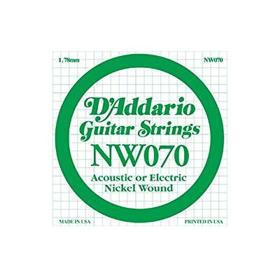 D'Addario NW070 Corde seule avec filet en nickel pour guitare électrique Calibre .070 D'Addario NW070 Corde seule avec filet en nickel pour guitare électrique Calibre .070