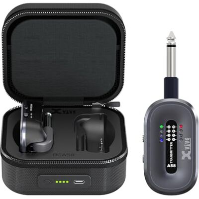 Xvive Système de guitare sans fil AC58 5,8 GHz, système de guitare sans fil A58 avec étui de chargement pour micro actif ou passif guitare basse électrique/acoustique Xvive Système de guitare sans fil AC58 5,8 GHz, système de guitare sans fil A58 avec étui de chargement pour micro actif ou passif guitare basse électrique/acoustique