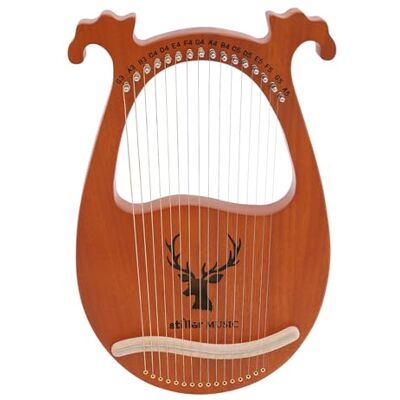 WEIGR Lyre Harp Harpe en acajou massif, 16 cordes en métal Piano à pouce avec touches d'accord et pagaies Pour enfants et adultes Pour les amateurs de musique et les débutants (couleur bois) WEIGR Lyre Harp Harpe en acajou massif, 16 cordes en métal Piano à pouce avec touches d'accord et pagaies Pour enfants et adultes Pour les amateurs de musique et les débutants (couleur bois)