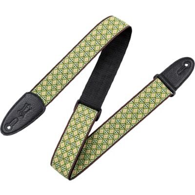 Levy's Leathers Original Hootenanny Series Sangle de guitare en tissu jacquard Vert Largeur 5 cm Levy's Leathers Original Hootenanny Series Sangle de guitare en tissu jacquard Vert Largeur 5 cm