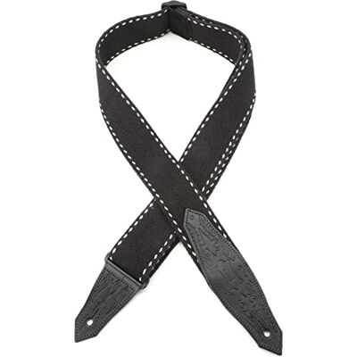 Levy's Leathers MSSC80-BLK Sangle de guitare lourde avec bordure tissée contrastée Noir Levy's Leathers MSSC80-BLK Sangle de guitare lourde avec bordure tissée contrastée Noir