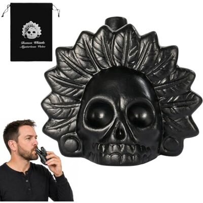 NKFBEV Sifflet de la mort aztèque, cri de guerre aztèque, cri humain authentique, 125 dB, avec sac à cordon pour Halloween, jour des morts (C) NKFBEV Sifflet de la mort aztèque, cri de guerre aztèque, cri humain authentique, 125 dB, avec sac à cordon pour Halloween, jour des morts (C)
