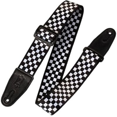 Levy's Sangle de guitare en polyester Noir/blanc 5 cm de large Levy's Sangle de guitare en polyester Noir/blanc 5 cm de large