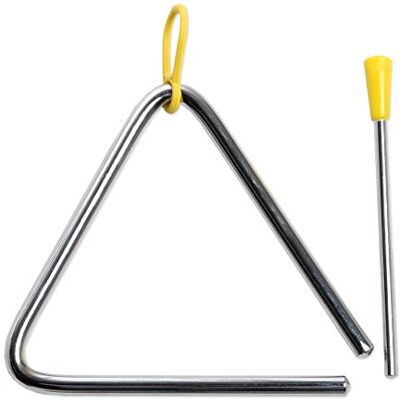 CASCHA Triangle, Triangle, instrument de percussion avec maillet et poignée en caoutchouc, HH 2004 CASCHA Triangle, Triangle, instrument de percussion avec maillet et poignée en caoutchouc, HH 2004
