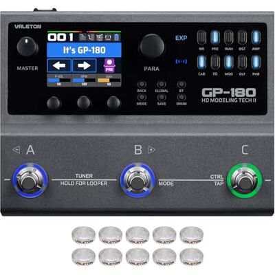 VALETON Processeur multi-effet avec modélisation HD, 200+ effets, IR & NAM, Looper, Drum Machine, interface audio USB GP-180 VALETON Processeur multi-effet avec modélisation HD, 200+ effets, IR & NAM, Looper, Drum Machine, interface audio USB GP-180
