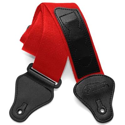 Tiger STP2-RD Sangle de guitare en nylon pour guitares acoustiques, classiques, électriques et basses Rouge, Rouge, Taille unique Tiger STP2-RD Sangle de guitare en nylon pour guitares acoustiques, classiques, électriques et basses Rouge, Rouge, Taille unique