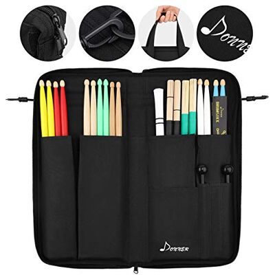 Donner Sac pour baguettes de grande capacité avec crochet Floor Tom (Noir) Donner Sac pour baguettes de grande capacité avec crochet Floor Tom (Noir)