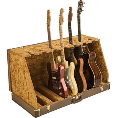 Fender Classic Series Meervoudige Gitaarstandaard, 7 Gitaren, Bruin Biedt plaats aan 7 gitaren, vrijstaand displayrek, opbergruimte voor thuisstudio, beschermt halzen en body's Fender Classic Series Meervoudige Gitaarstandaard, 7 Gitaren, Bruin Biedt plaats aan 7 gitaren, vrijstaand displayrek, opbergruimte voor thuisstudio, beschermt halzen en body's