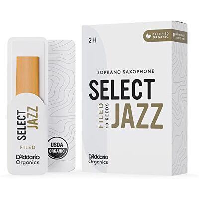 D'Addario Organique Select Jazz Filed Soprano Anches de Saxophone Anches Sax Le Premier et le Seul Roseau Biologique 2 Dur, 5 Paquet D'Addario Organique Select Jazz Filed Soprano Anches de Saxophone Anches Sax Le Premier et le Seul Roseau Biologique 2 Dur, 5 Paquet