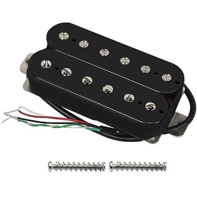FLEOR Micro Humbucker à double bobine, 52 mm, Alnico 5 aimants, 14-15 K, pour guitare électrique, Humbucker, noir FLEOR Micro Humbucker à double bobine, 52 mm, Alnico 5 aimants, 14-15 K, pour guitare électrique, Humbucker, noir