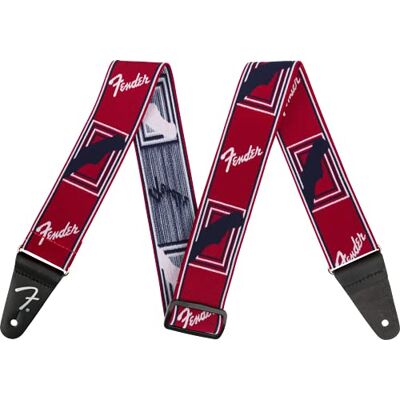 Fender ©"Weighless™" Monogram Sangle pour Guitare et Basse 5cm de large Rouge/Blanc/Noir Fender ©"Weighless™" Monogram Sangle pour Guitare et Basse 5cm de large Rouge/Blanc/Noir
