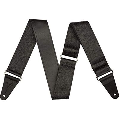 Fender ©"Tooled Leather Sangle" Sangle pour Guitare et Basse 5cm de large Noir Fender ©"Tooled Leather Sangle" Sangle pour Guitare et Basse 5cm de large Noir