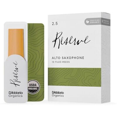D'Addario Organique Reserve Alto Anches de Saxophone Anches Sax Le Premier et le Seul Roseau Biologique 2.5 Force, 10 Paquet D'Addario Organique Reserve Alto Anches de Saxophone Anches Sax Le Premier et le Seul Roseau Biologique 2.5 Force, 10 Paquet