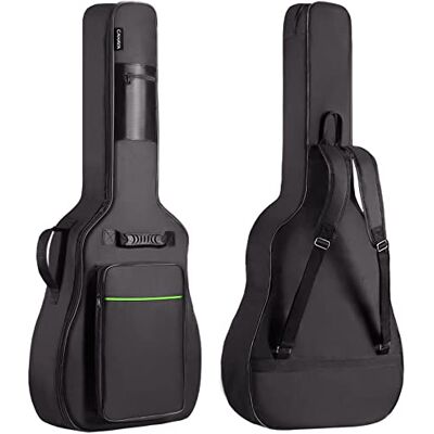 CAHAYA Housse de transport étanche à double bandoulière réglable avec boucle de suspension arrière pour guitares acoustiques de 101,6 cm, 104,7 cm, 106,7 cm, vert CY0291 CAHAYA Housse de transport étanche à double bandoulière réglable avec boucle de suspension arrière pour guitares acoustiques de 101,6 cm, 104,7 cm, 106,7 cm, vert CY0291