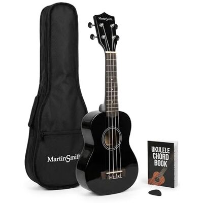 Martin Smith Soprano Ukulélé avec Bag & Book Ukulele Noir Martin Smith Soprano Ukulélé avec Bag & Book Ukulele Noir