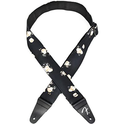 Fender Sangle de guitare Motif floral Noir Fender Sangle de guitare Motif floral Noir
