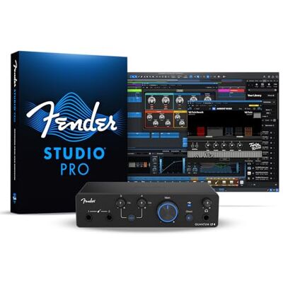 Fender Quantum LT 4 Interface audio USB-C 4x2 pour la production musicale, préamplis micro MAX-HD doubles, entrées instruments doubles, pilotes à faible latence, Mac & PC Fender Quantum LT 4 Interface audio USB-C 4x2 pour la production musicale, préamplis micro MAX-HD doubles, entrées instruments doubles, pilotes à faible latence, Mac & PC