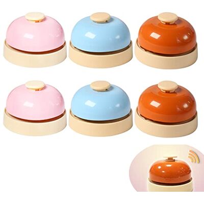 Yiyifor Sonnette de Service, 6 Pièces Cloche de Table Cloche D'appe Sonnette de Service D'appel Clochette de Réception pour Hôtel Restaurant Cuisine Ecole Réception(Bleu Orange et Rose) Yiyifor Sonnette de Service, 6 Pièces Cloche de Table Cloche D'appe Sonnette de Service D'appel Clochette de Réception pour Hôtel Restaurant Cuisine Ecole Réception(Bleu Orange et Rose)