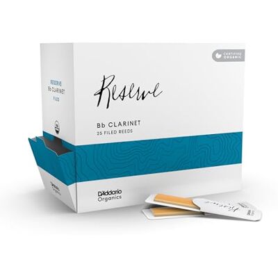 D'Addario Organic Reserve – Lot de 25 anches de clarinette en si bémol Force 2.5 scellées individuellement D'Addario Organic Reserve – Lot de 25 anches de clarinette en si bémol Force 2.5 scellées individuellement