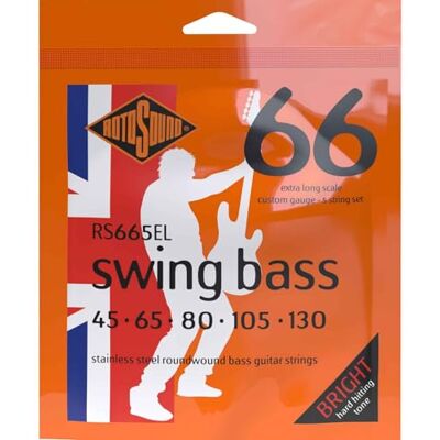 Rotosound Cordes pour Basse Électrique SWING 66 STAINLESS SETS 5-cordes RS665EL EX-LONG SCALE Stainless Custom 45-130 Rotosound Cordes pour Basse Électrique SWING 66 STAINLESS SETS 5-cordes RS665EL EX-LONG SCALE Stainless Custom 45-130