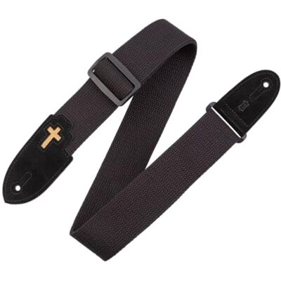 Levy's Leathers MC8C-BLK Sangle de guitare en coton avec incrustation croisée Noir 5 cm Levy's Leathers MC8C-BLK Sangle de guitare en coton avec incrustation croisée Noir 5 cm