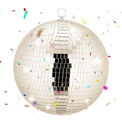 Relaxdays Boule disco Diamètre : 25 cm Boule à facettes décorative à suspendre Avec œillet en métal Pour fête disco Champagne Relaxdays Boule disco Diamètre : 25 cm Boule à facettes décorative à suspendre Avec œillet en métal Pour fête disco Champagne