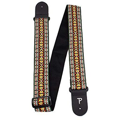 P Perri's Leathers Ltd. Perri's Leathers Sangle de guitare en jacquard, longueur de 99,1 cm à 147,3 cm, extrémités en cuir, pour guitare électrique, basse, acoustique, antidérapante, Hootenanny Poly rétro jaune et marron P Perri's Leathers Ltd. Perri's Leathers Sangle de guitare en jacquard, longueur de 99,1 cm à 147,3 cm, extrémités en cuir, pour guitare électrique, basse, acoustique, antidérapante, Hootenanny Poly rétro jaune et marron