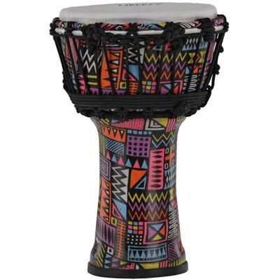 GEWA Liberty Djembé Système d'accord: par corde Diamètre : 7" (17,8 cm) Hauteur : 12,5" (31,5 cm) Nombre de cordes : 14 Motif : Abstract GEWA Liberty Djembé Système d'accord: par corde Diamètre : 7" (17,8 cm) Hauteur : 12,5" (31,5 cm) Nombre de cordes : 14 Motif : Abstract