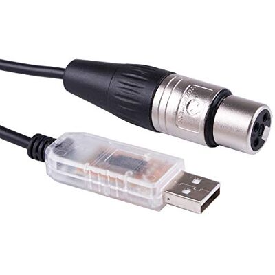 Suamdoen Adaptateur d'interface USB vers DMX 512 3 broches XLR pour ordinateur PC contrôleur d'éclairage de scène variateur USB vers DMX Freestyle Software RS485 Câble convertisseur série RS485 Suamdoen Adaptateur d'interface USB vers DMX 512 3 broches XLR pour ordinateur PC contrôleur d'éclairage de scène variateur USB vers DMX Freestyle Software RS485 Câble convertisseur série RS485