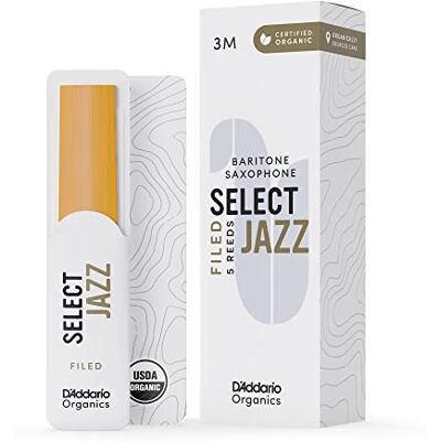 D'Addario Organique Select Jazz Filed Baritone Anches de Saxophone Anches Sax Le Premier et le Seul Roseau Biologique 3 Moyen, 5 Paquet D'Addario Organique Select Jazz Filed Baritone Anches de Saxophone Anches Sax Le Premier et le Seul Roseau Biologique 3 Moyen, 5 Paquet